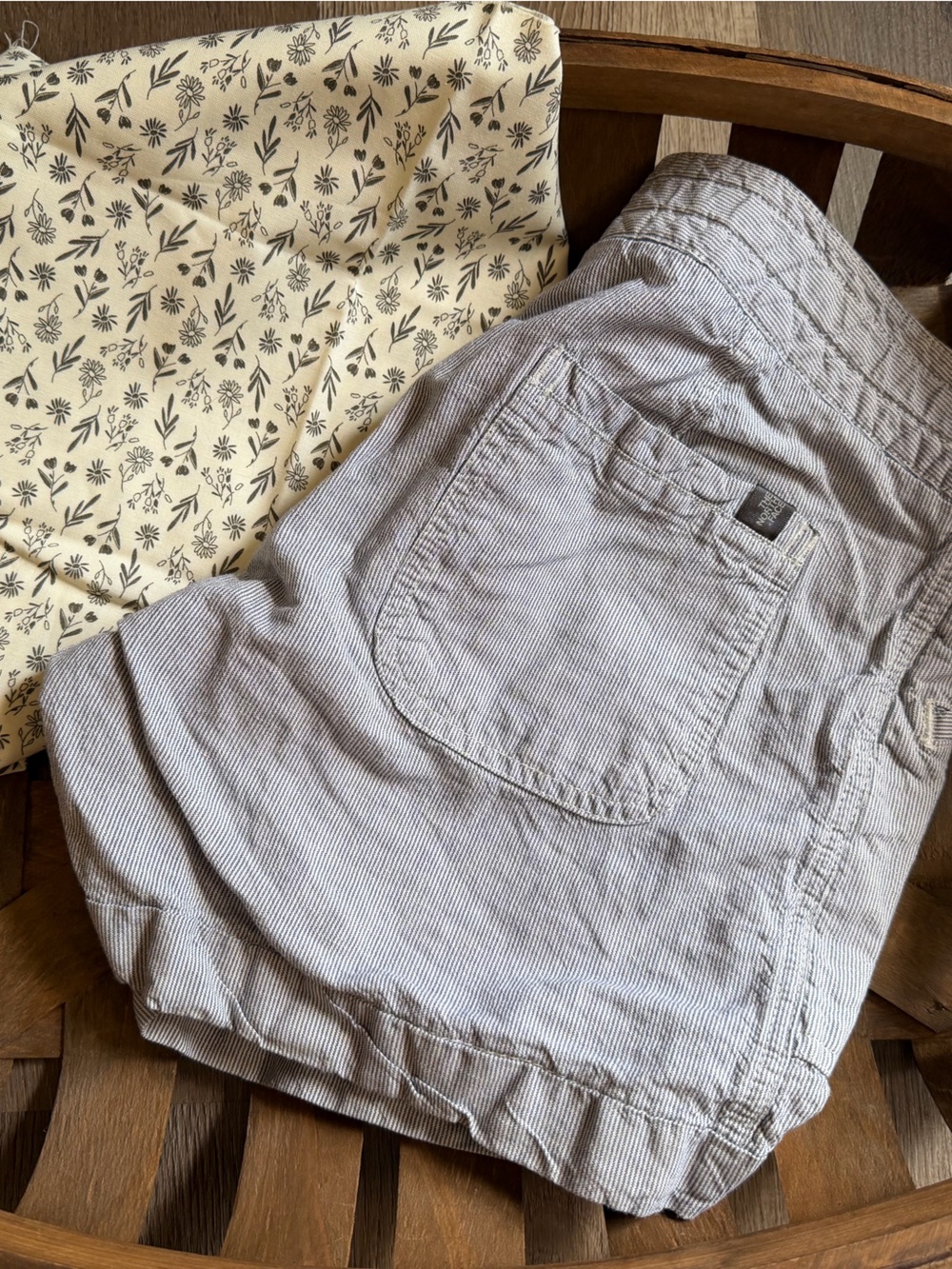 North Face Gray Pinstripe Casual Shorts